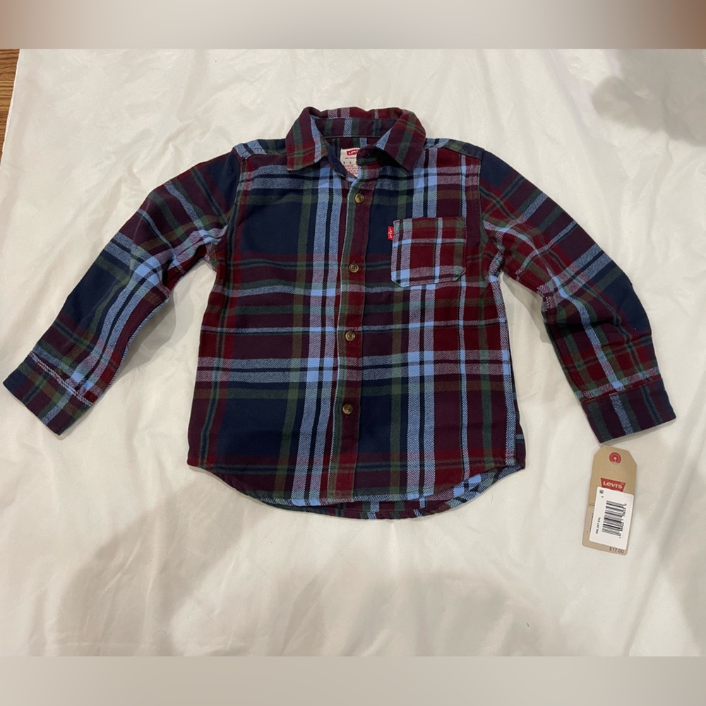 NWT Levi's Red and Blue Plaid Shirt